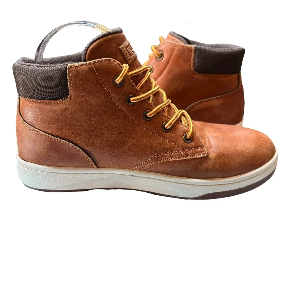 Polo Ralph Lauren Court Sneaker Boot Kids 5 Brown High Top Lace Up Sneakers